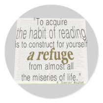Habit of reading round sticker
