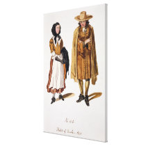 Habits of Quakers, 1675 (coloured engraving) canvas prints