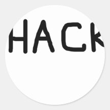 hack  basic logo round stickers