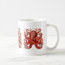 Haeckel Octopus Red Coffee Mug