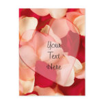 haert and rose petals plain postcards