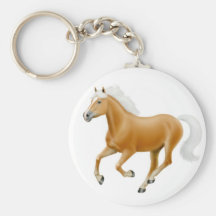 Haflinger Palomino Horse Keychain White