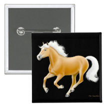 Haflinger Palomino Horse Pin Black