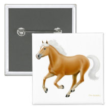 Haflinger Palomino Horse Pin White