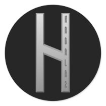 Hagalaz Rune grey Round Sticker