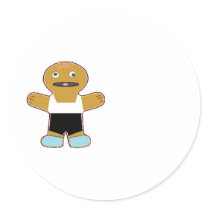 haha ginger bread man round sticker