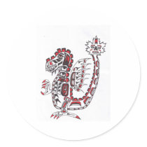 Haida Dragon Round Sticker