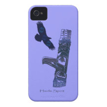 Haida Eagle & Totem Pole Native Art iPhone 4 Cases