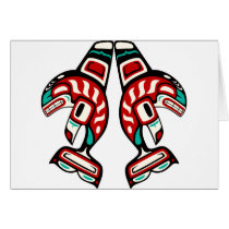 Haida Indian Killer Whale Greeting Cards