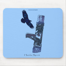 Haida Native American Totem Pole & Eagle Mousepad