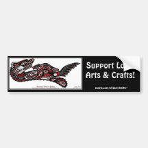 Haida SEA OTTER & BABY Wildlife Art Auto Sticker Bumper Stickers