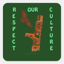 HAIDA SPIRIT Eagle & Totem Pole Art Stickers