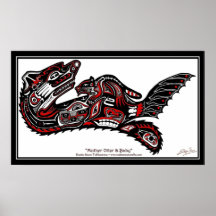 "HAIDA SPIRIT" First Nations-style Otter Art Print