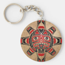 Haida Sun Mask Keychains