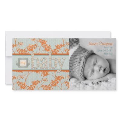 Haiku Baby Photo Announcement Card Picture Card by LullabyeDreams