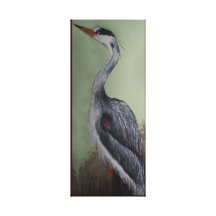 Haiku Crane Stretched Canvas Print