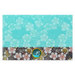 HAIKU MONOGRAM , Blue turquase ,aquamarine gem stationery