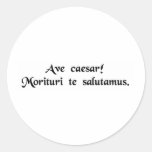 Hail Caesar! We who are about to die salute you. Round Stickers