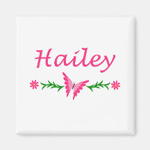 Hailey (Pink Butterfly) Fridge Magnet