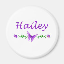 Hailey (Purple Butterfly) Refrigerator Magnets