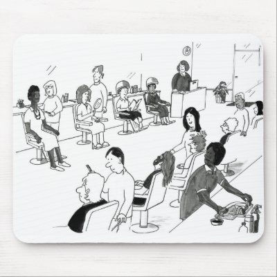 Hair and Beauty Stylist Customers Mouse Pad by SerenethosArt