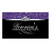 Hair and Nail Salon Glitter Business Cards