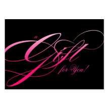 Hair Salon Gift Certificate Black Pink Business Cards