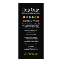 Hair Salon Menu Rack Cards