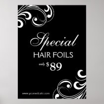 HAIR Salon Poster Spa Black & White Swirls
