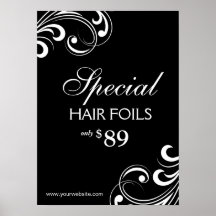HAIR Salon Poster Spa Black & White Swirls