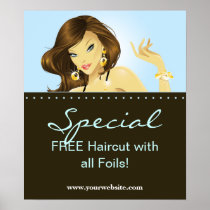 Hair Salon Posters Pretty Woman Blue Jewellery