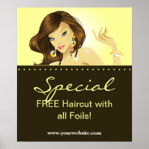 Hair Salon Posters Pretty Woman Yellow Jewellery