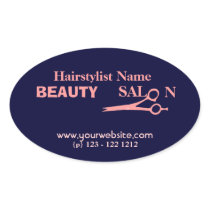 Hair Salon & Spa  Stylist Oval Sticker