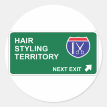Hair Styling Next Exit Round Stickers
