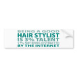 Hair Stylist 3% Talent bumper stickers
