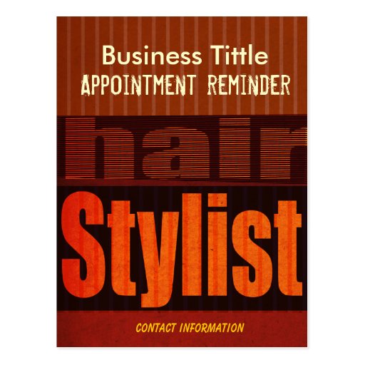 Hair Stylist Appointment Reminder Post Card