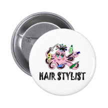 Hair Stylist Black and Pink Octopus