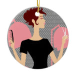 Hair Stylist Ceramic Christmas Ornaments