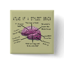 Hair Stylist Gifts "Atlas of a Stylist Brain" Pin