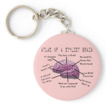 Hair Stylist Gifts "Atlas of a Stylist Brain" Key Chain