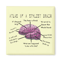 Hair Stylist Gifts "Atlas of a Stylist Brain" Magnets