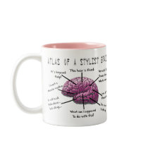 Hair Stylist Gifts "Atlas of a Stylist Brain" Coffee Mugs