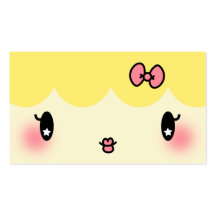 hair stylist makeup artist adorable cartoon girl business card