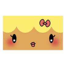 hair stylist makeup artist adorable cartoon girl business cards