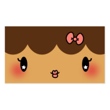 hair stylist makeup artist adorable cartoon girl business cards