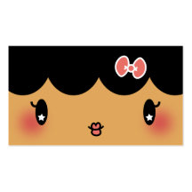 hair stylist makeup artist adorable cartoon girl business card