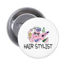 Hair Stylist Octopus Button