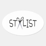 Hair Stylist Oval Stickers