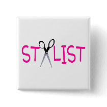 Hair Stylist Pink with Scissors