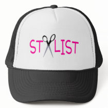 Hair Stylist Pink with Scissors Hats